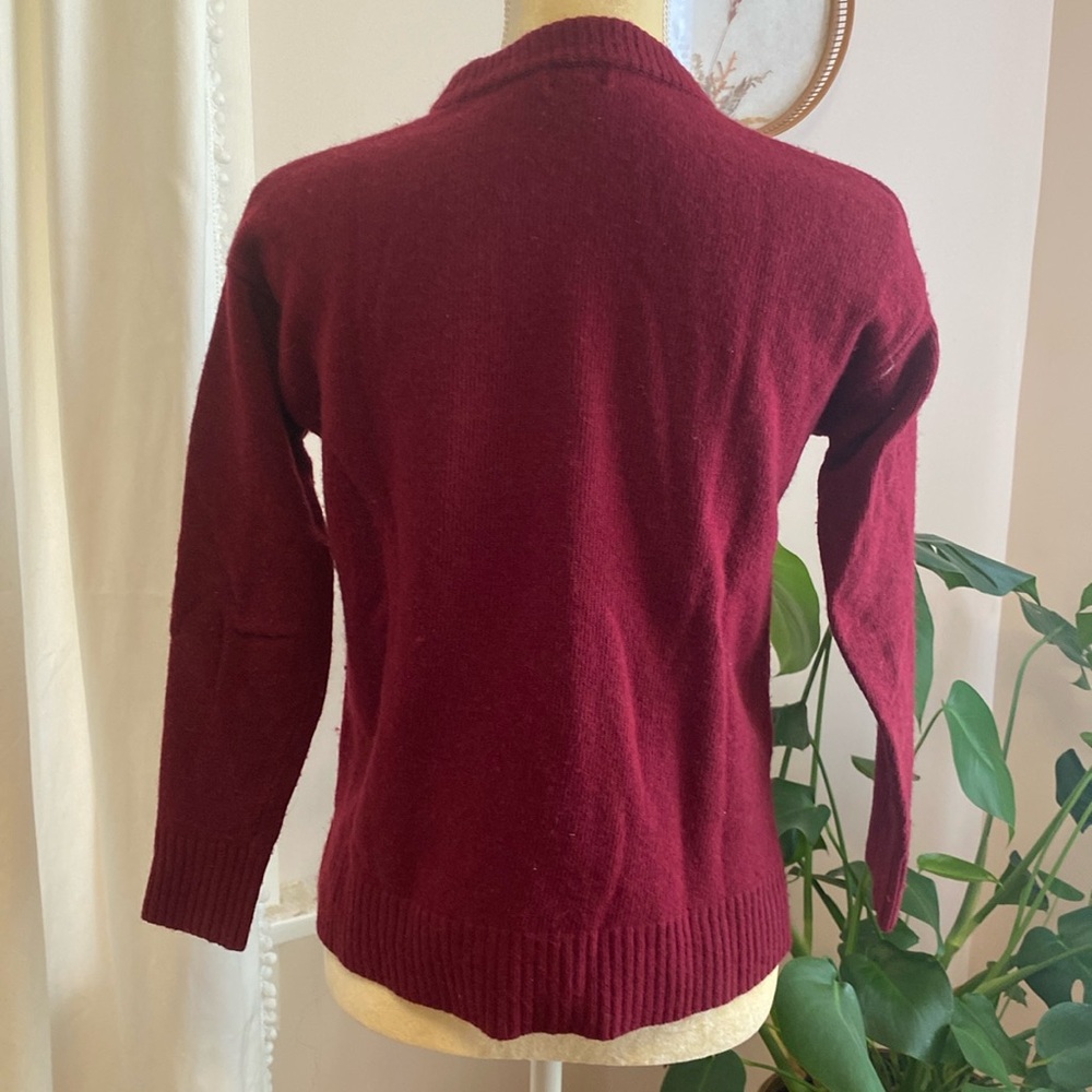 J. Crew Maroon Sweater With Button Patch Pockets - image 7